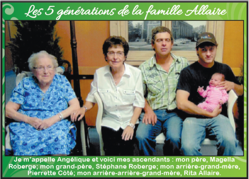 Les 5 générations de la famille Allaire